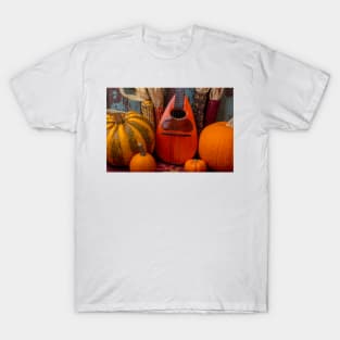 Old Mandolin And Autumn Pumpkins T-Shirt